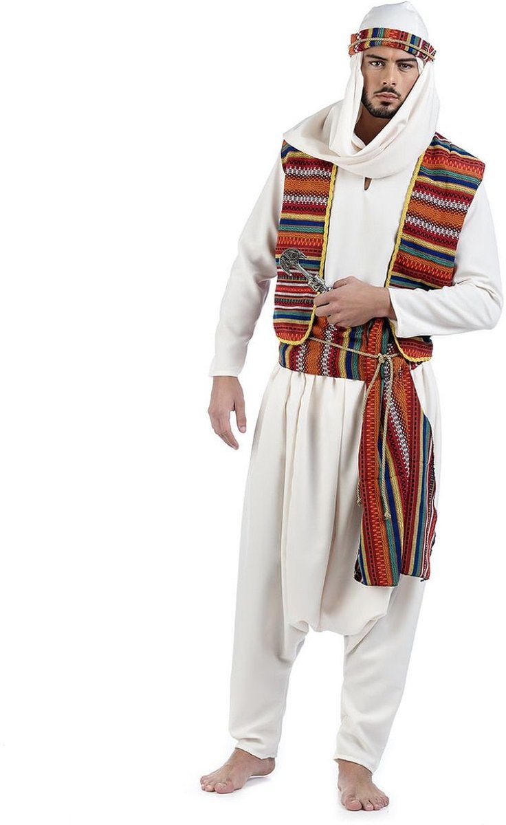 1001 Nacht & Arabisch & Midden-Oosten Kostuum | Bedouin Arabische Schiereiland Badr Ben Qabda | Man | Maat 52 | Carnaval kostuum | Verkleedkleding